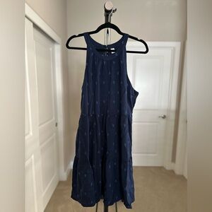 Women’s Old Navy Navy Blue Embroidered Midi Dress Size XL